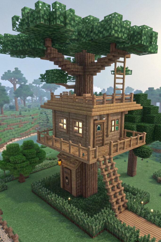  Minecraft House Templates: Treehouse Building Plan